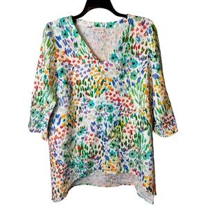 Sahara London Clothing WILD GARDEN LINEN TUNIC 16/18